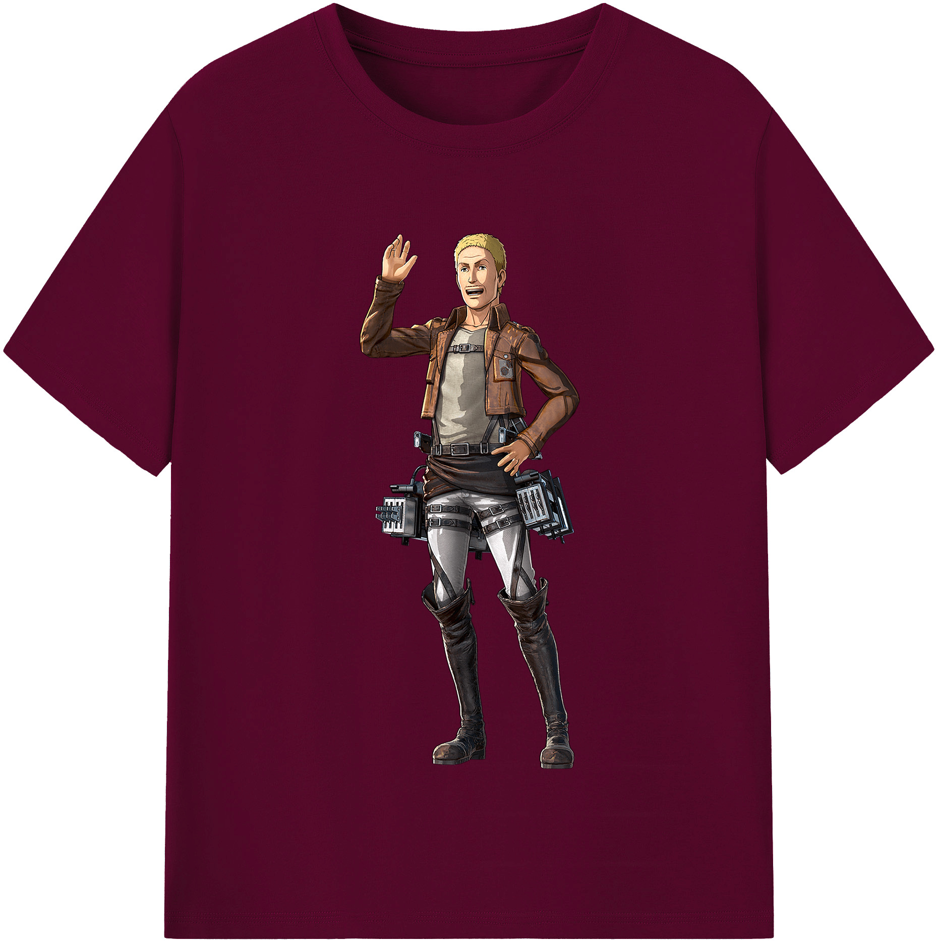 （画像用） 進撃の巨人 ハンネス Attack on Titan Hannes レディースカジュアルプリントTシャツ（綿100％）